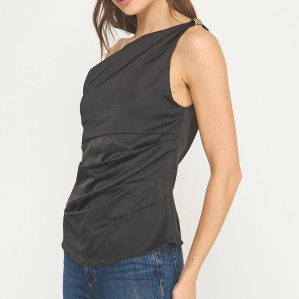 Gold Detail Satin Blouse