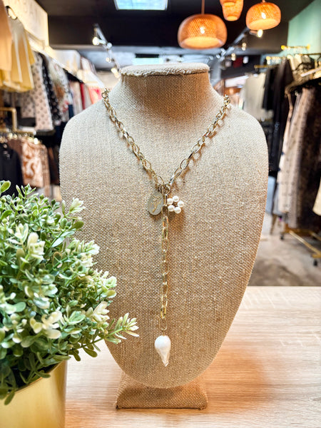 Gold Chain Necklace with Charms