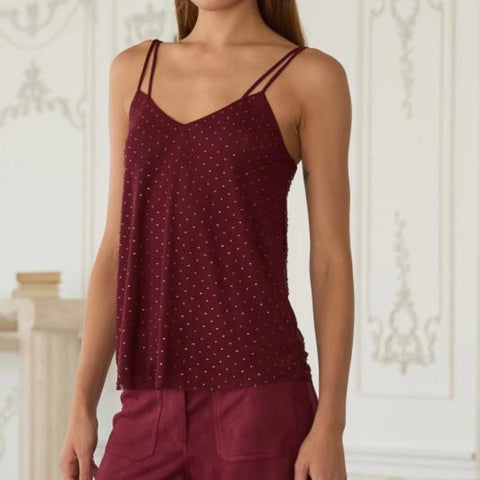Rhinestone Double Strap Tank