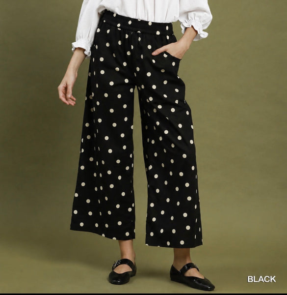 Elastic Wide Legs Pants