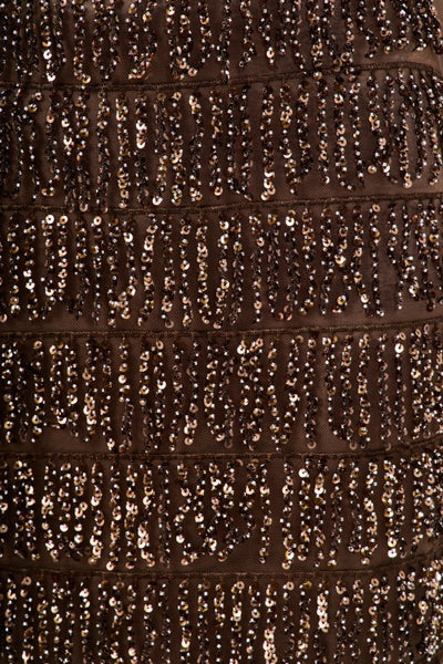 Chocolate Fringe Midi Skirt