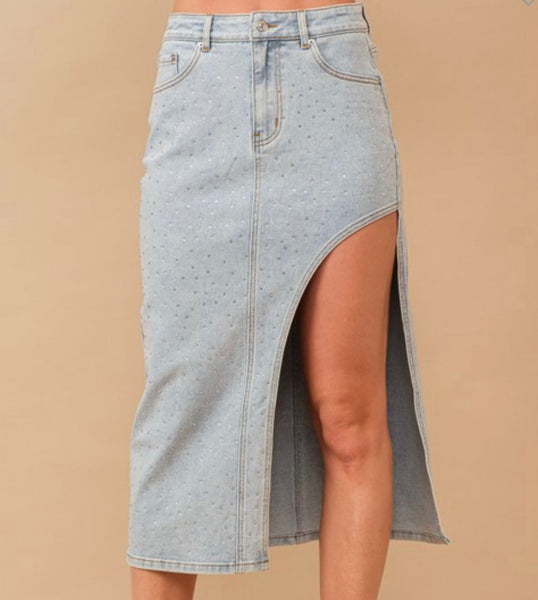 Rhinestone Denim skirt