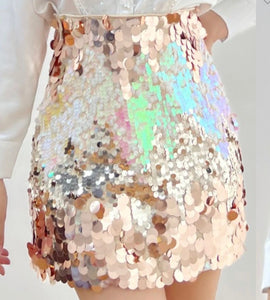 Gold Rose Sequin Skirt