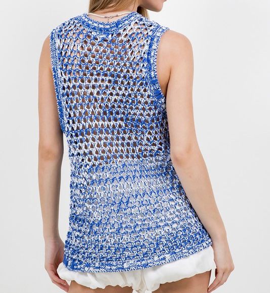 Two Tone Gradient Knitted Sweater Vest