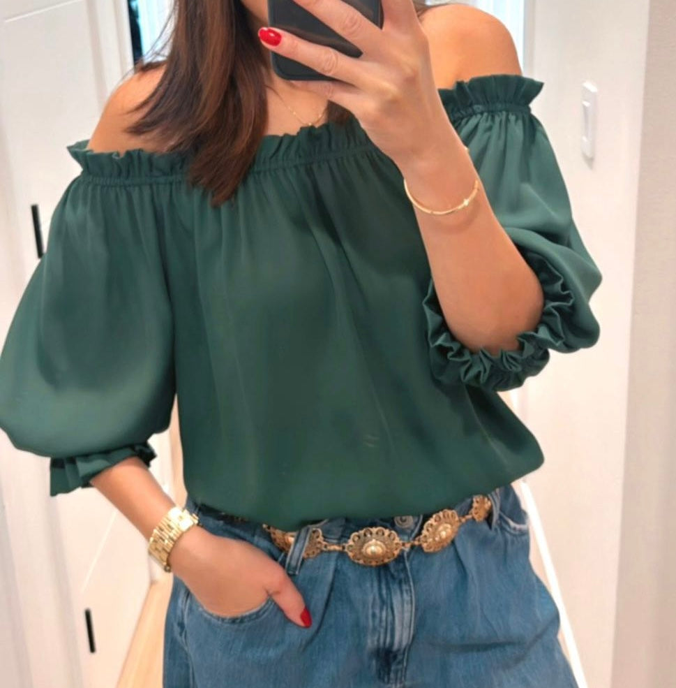 Off Shoulder Chiffon Top