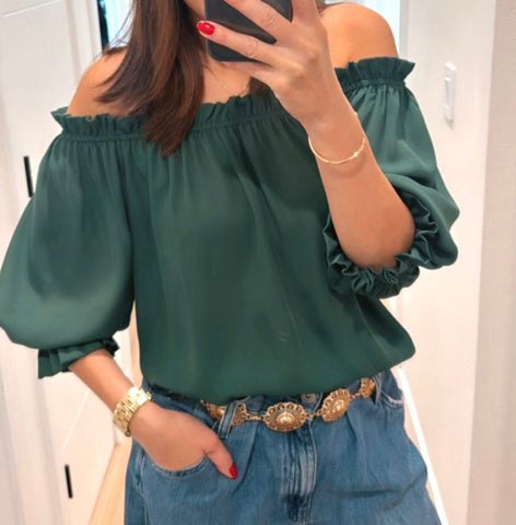 Off Shoulder Chiffon Top