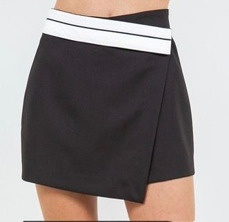 Contrast Waistband Skort