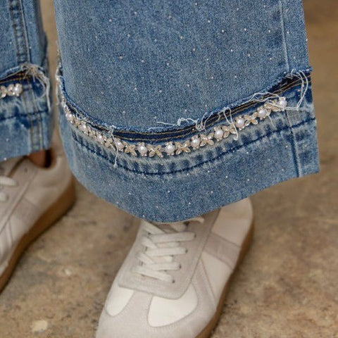 Jewel Cuffed Jeans