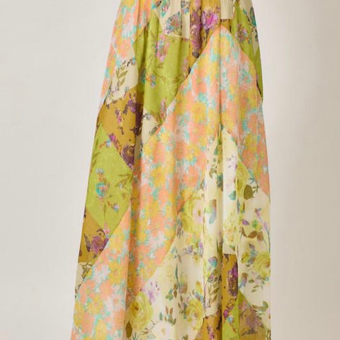 Mixed Print Skirt