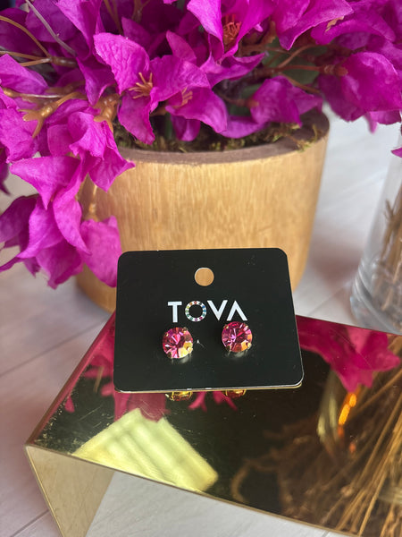 TOVA Pink Stud Earrings
