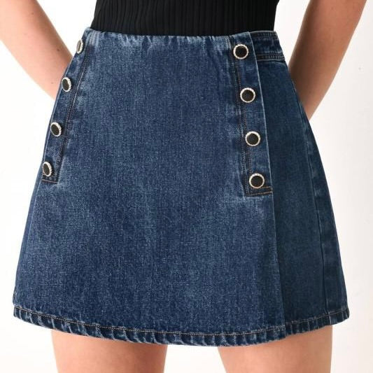 Washed Denim Skort