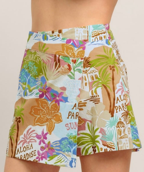 Paradise Print Skort