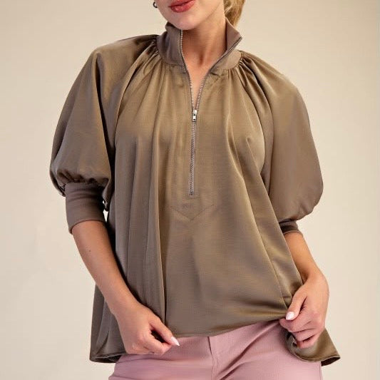 Half Zip Blouse