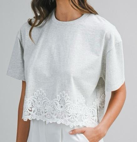 Short Sleeve Lace Crop top
