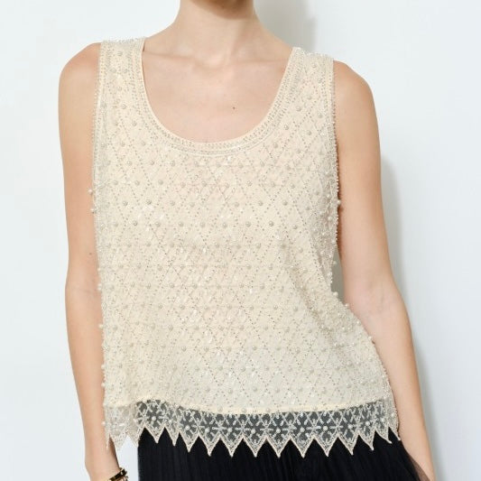 Glitter Embroidered Top