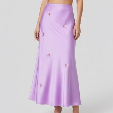 Lavender Satin Skirt
