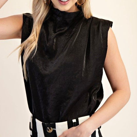 High Neck Satin Top