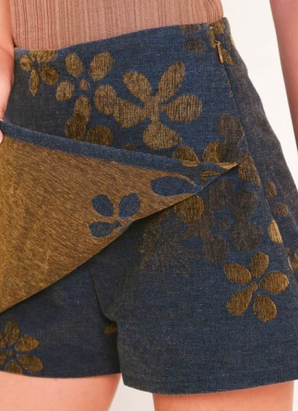Washed Flowers Skort