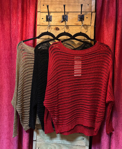 Off Shoulder Mesh Sweater