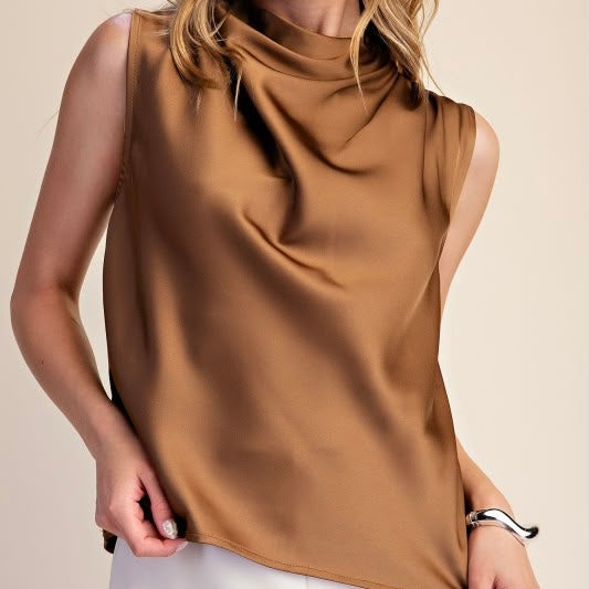 High Neck Silk Top