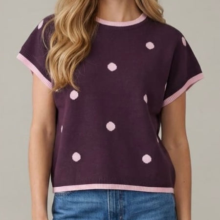 Polka Dots Sweater Top