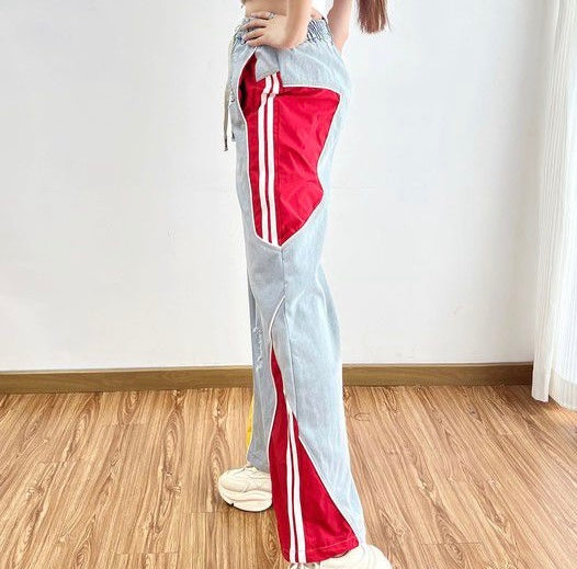 Mixed Media Wide Leg Jean
