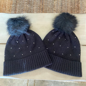 Black Rhinestones Beanie