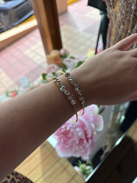 Shaped Diamonds Hoop Bracelet