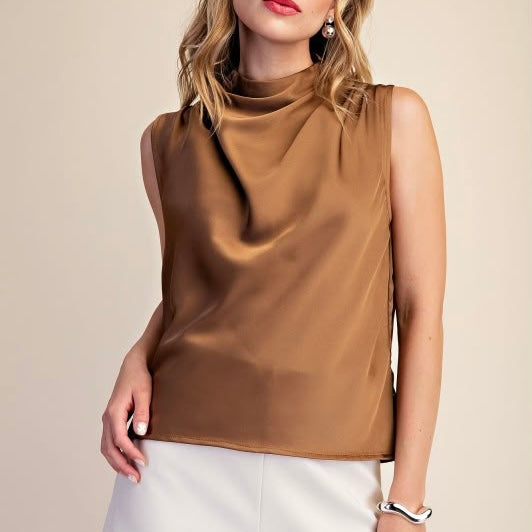 High Neck Silk Top