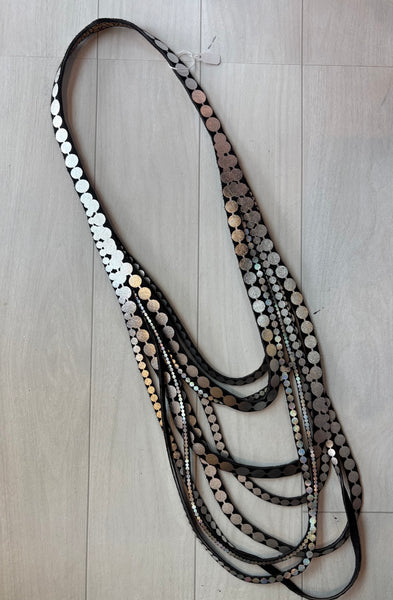 ULI Long Silver Beads Necklace