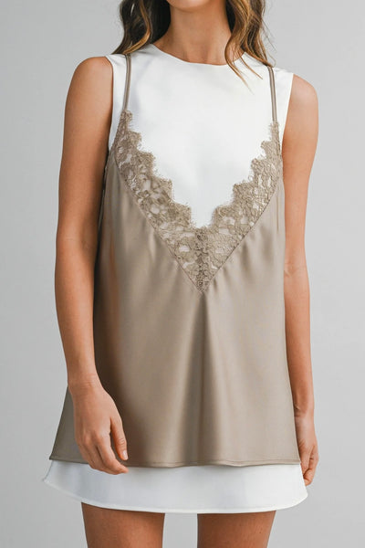 Lace Satin Dress