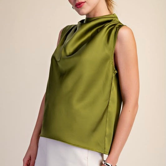 High Neck Silk Top