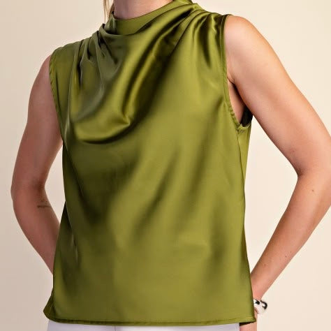 High Neck Silk Top