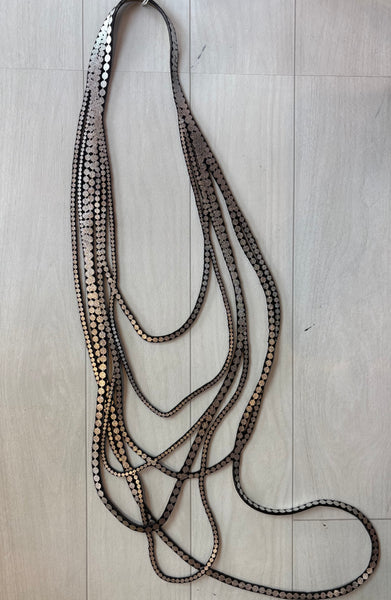 ULI Long Thin Silver Chain Necklace