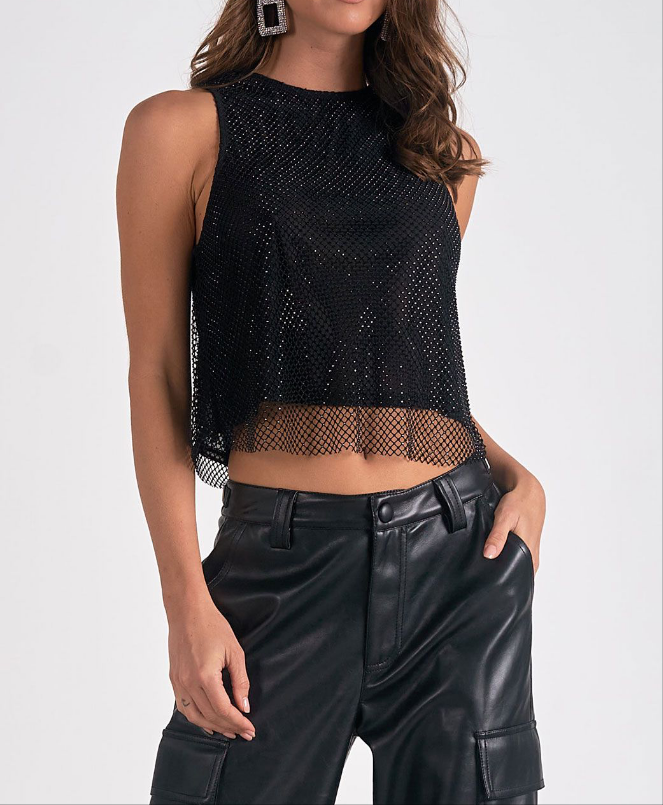 Black Rhinestone Tank