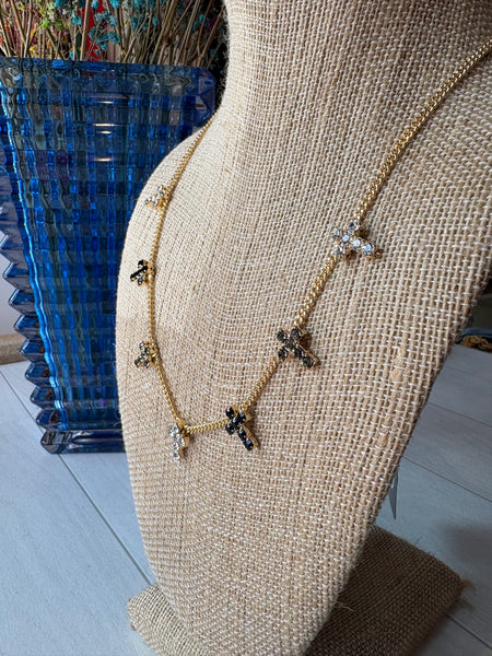 TOVA Multi Cross Necklace in Night Fairy