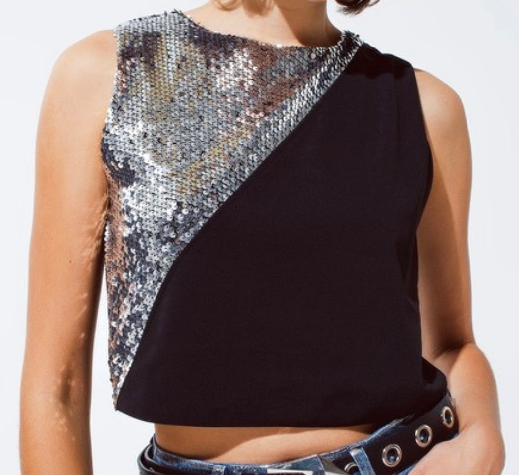 black top with sequins