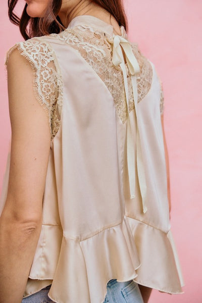 Satin Lace Top