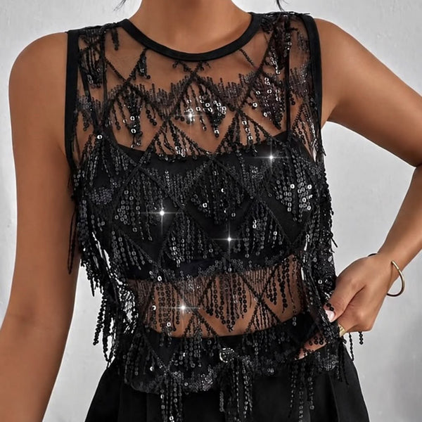Glimmer Fringe Top