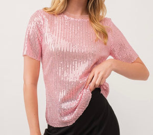 Pink Sequin Top