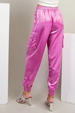 Pink satin cargo