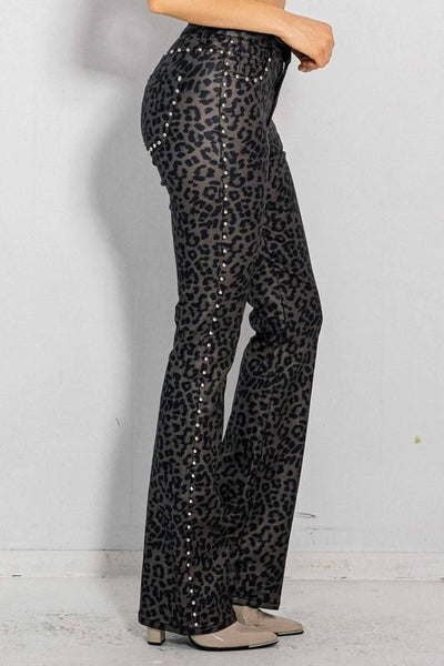 Leopard Beaded Jeans