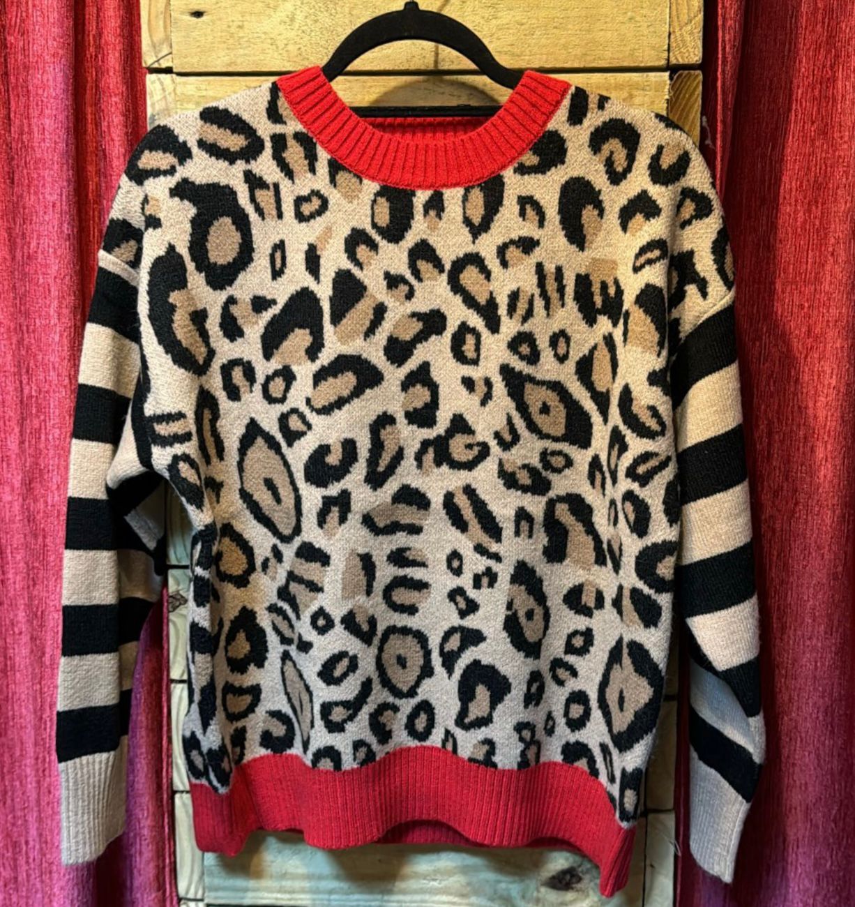 Leopard/Striped Sweater