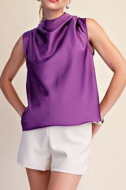 High Neck Silk Top