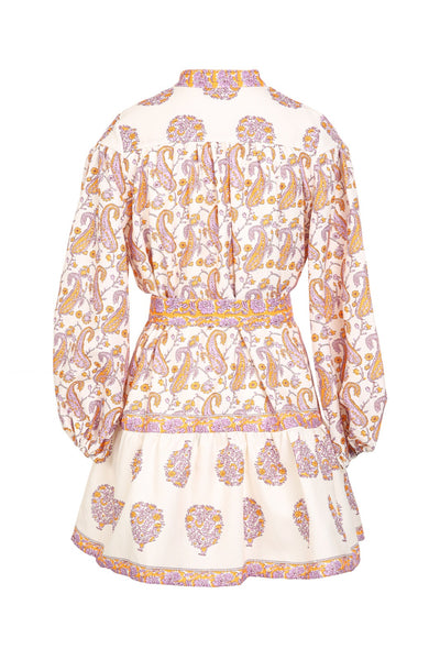 Paisley Tie-Waist Mini Dress