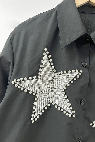 Oversized Stars & Rhinestones Shirt