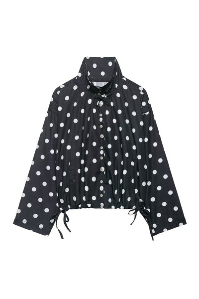 Polka Dot Drawstring Jacket