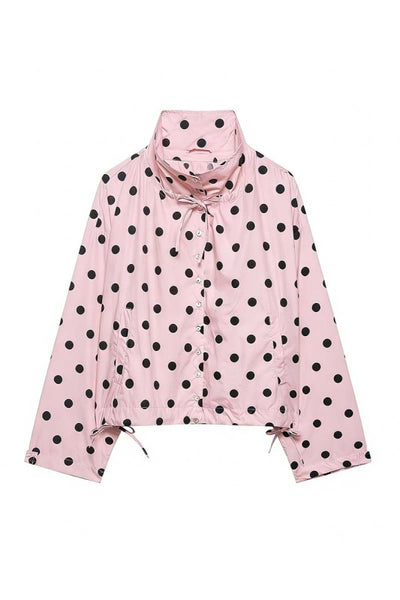 Polka Dot Drawstring Jacket
