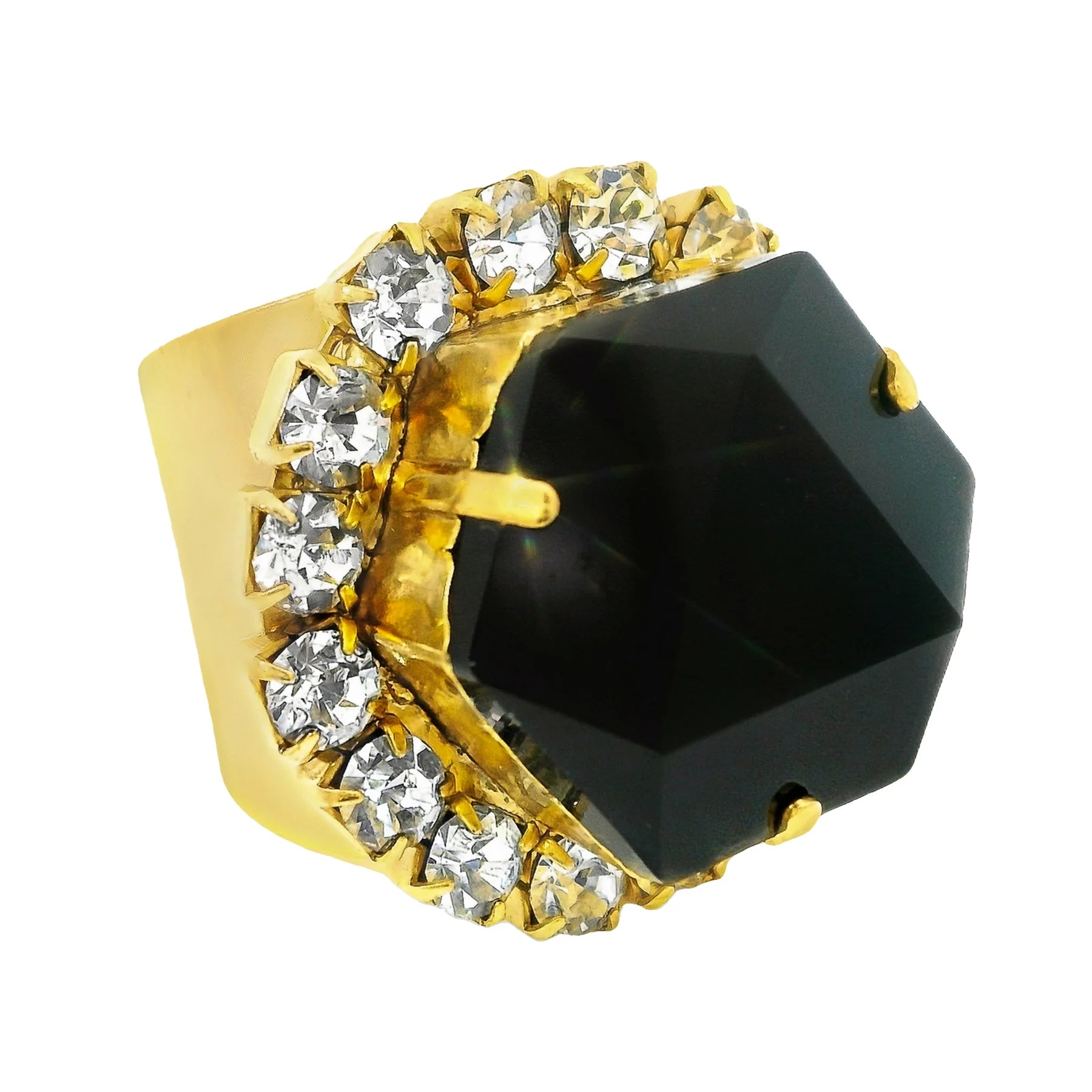 TOVA Dariana Ring in Antique Gold/Jet