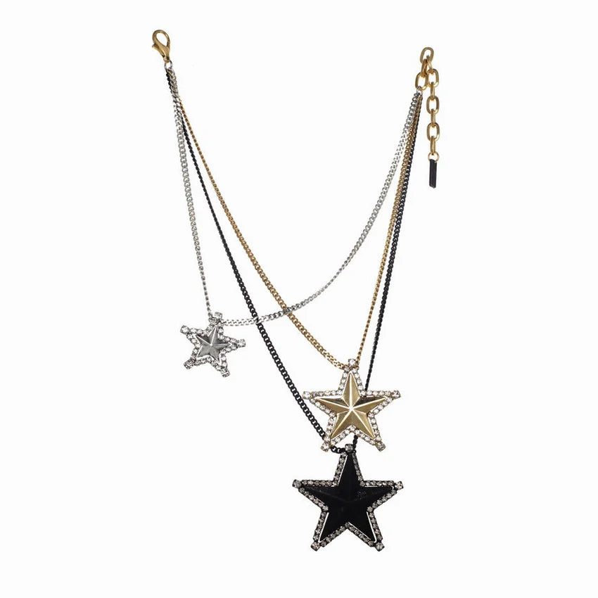 TOVA Rhinestone Cowboy Necklace in Metallic